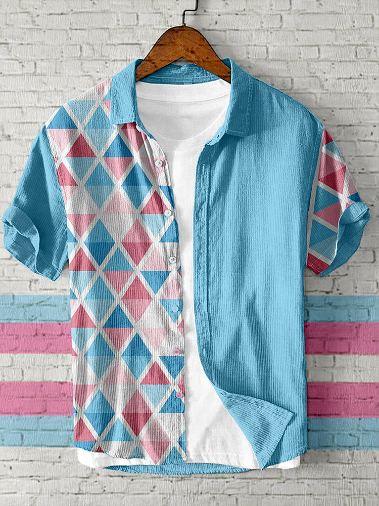 Geometrische Herren-Transgender-Print-Shirts