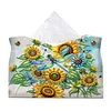 Diamond Painting PU Leather Sunflowers and Dragonfy Tissue Box Holder Desktop Organizer Art Home Office Decor Craft Gift for Women