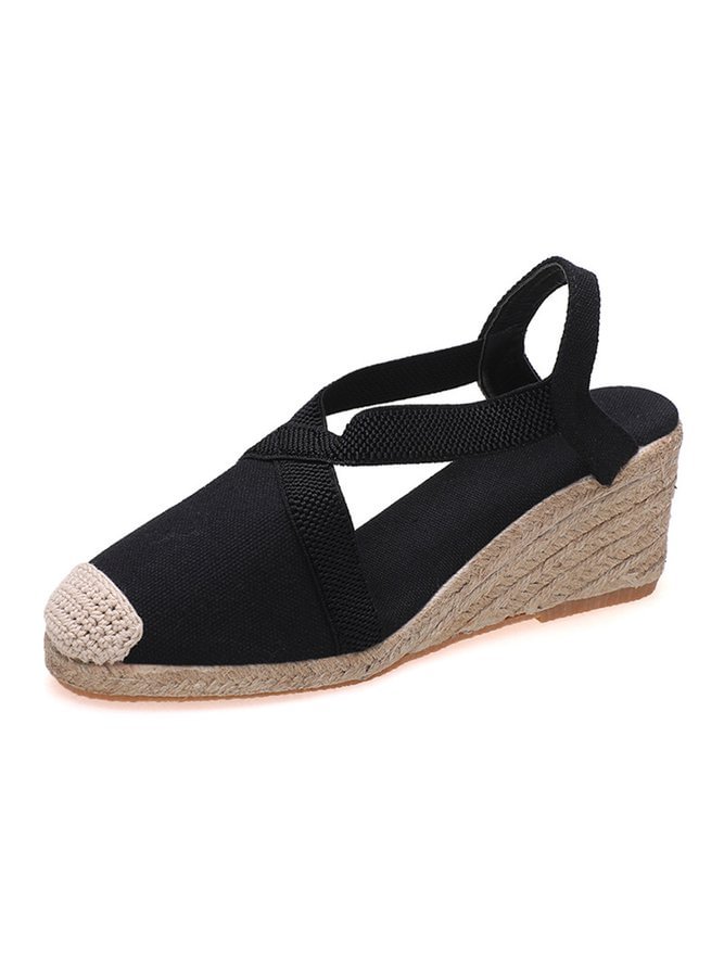 Wedge Sandals with Braided Straw Sole CS377- Fabulory