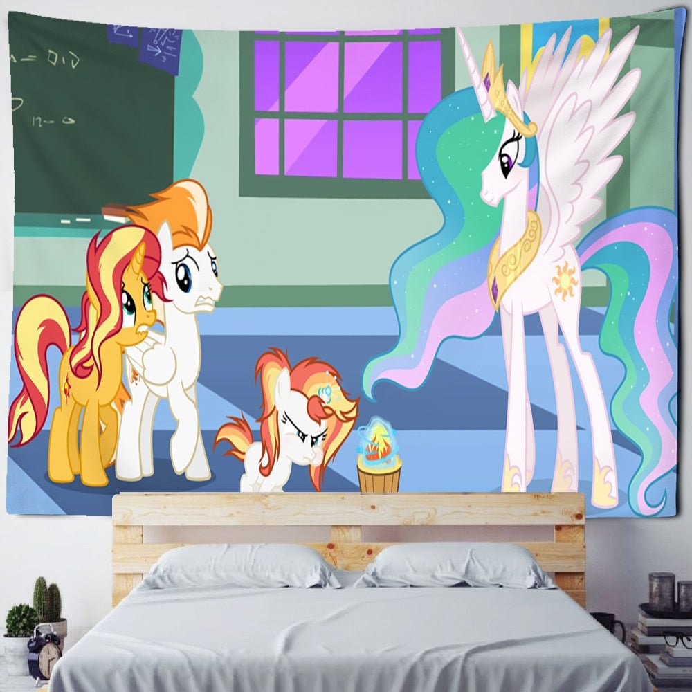 Rainbow Unicorn Tapestry Wall Hanging Cartoon Kawaii Cute Hippie Tapiz Children Girls Dormitory Home Decor