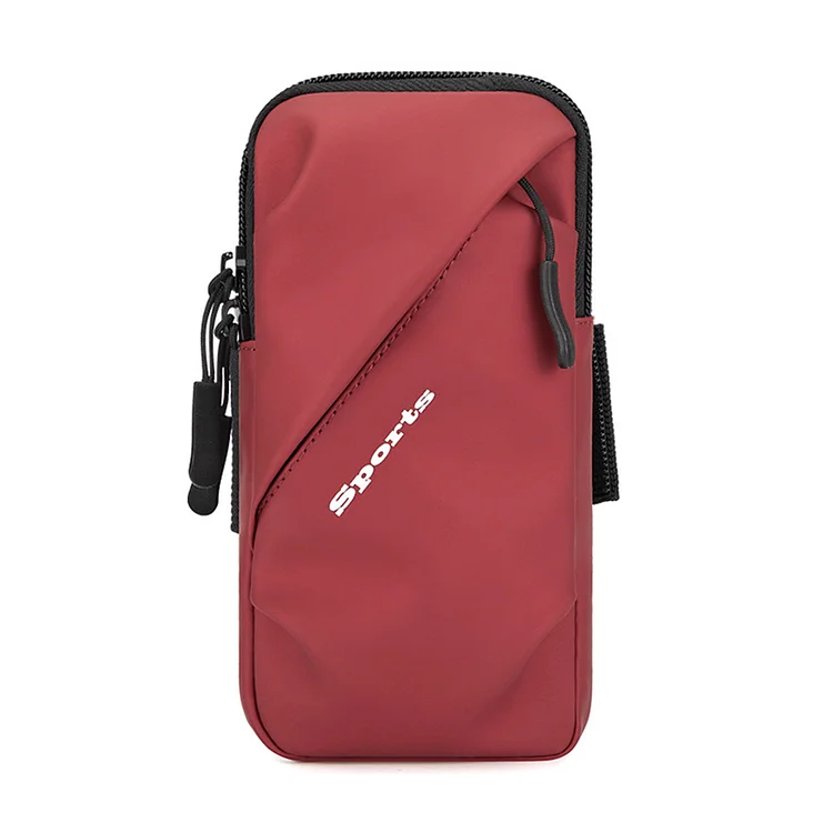 Unisex Armband Bag Adjustable Sports Running Phone Case for Jogging (Wine Red)
