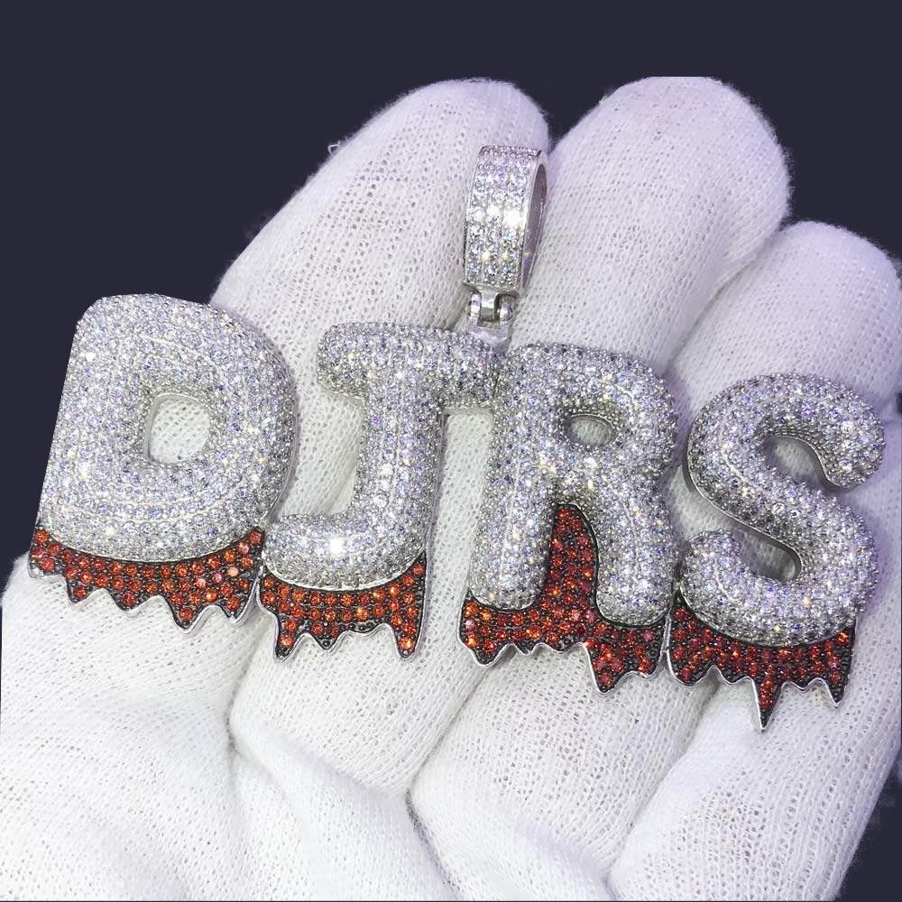 iced out bubble letter chain on sale