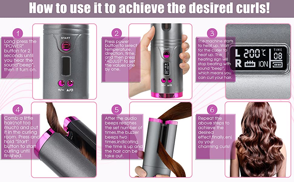 cordless automatic hair curler