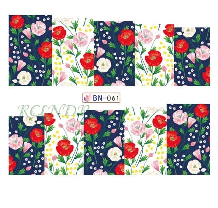 Water sticker for nail art decoration slider skull witch with rose flower watercolor ink design decal lacquer accessoires