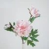 White Pink Purple Large 3 Heads Stem Peony Artificial Flower