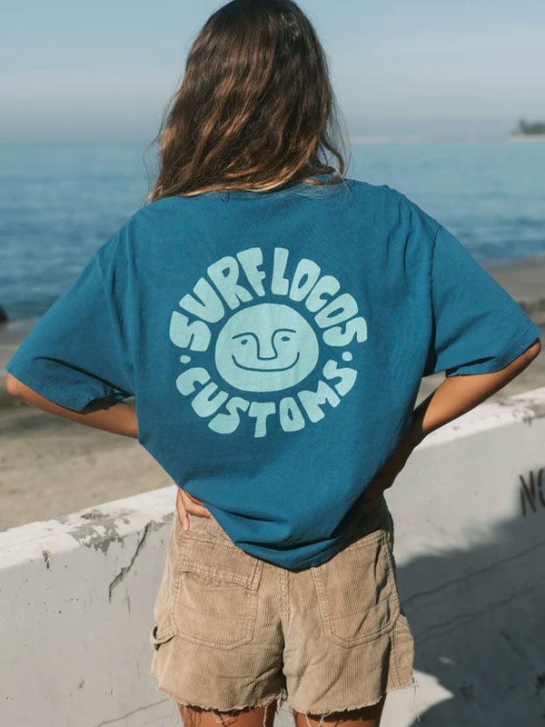 Smiley Retro Surf Women's Short Sleeve