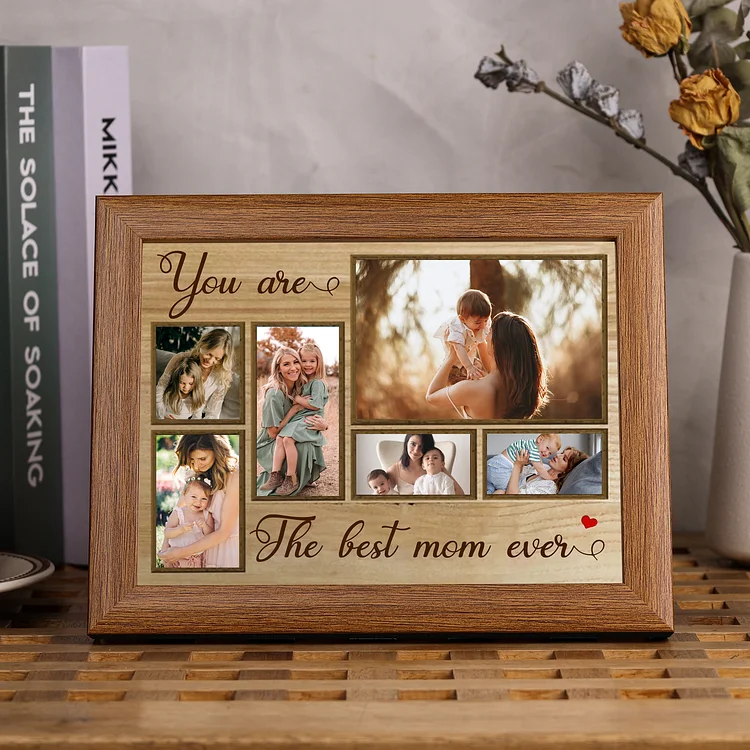 Personalized 6 Photos Frame You Are The Best Mom Ever Lighted Shadow Box
