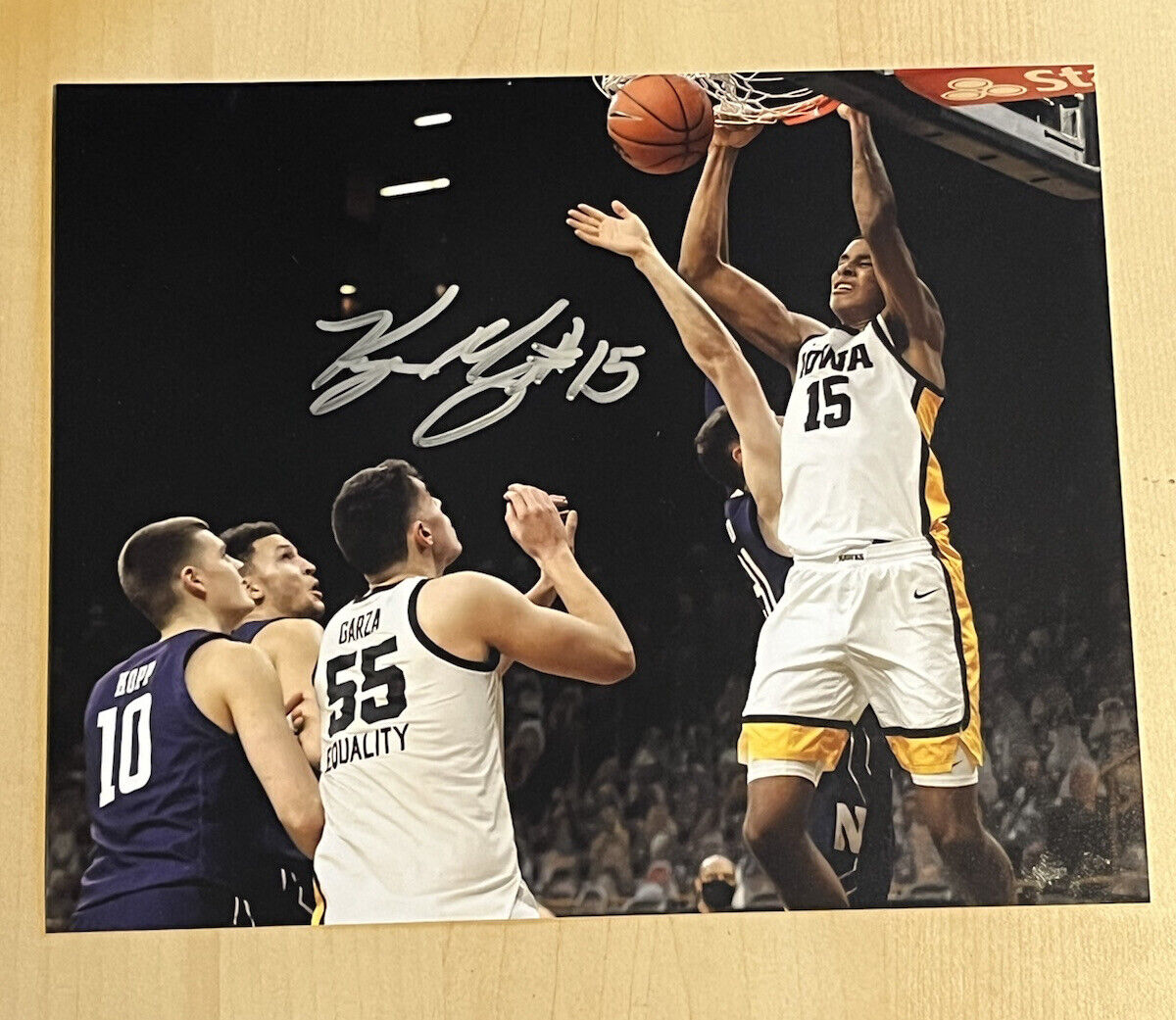 KEEGAN MURRAY IOWA HAWKEYES BASKETBALL SIGNED 8x10 Photo Poster painting AUTOGRAPHED COA