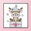 (Counted/Stamped) 14CT Christmas Fawn-Cross Stitch 16*19cm/6.3*7.48in(Brand)
