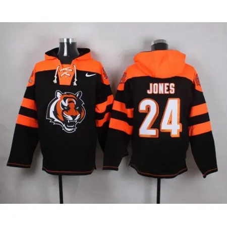 Bengals #24 Adam Jones Black Player Pullover NFL Hoodie