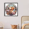 Diamond Painting -5D Full Round Drill Dog On Flowers