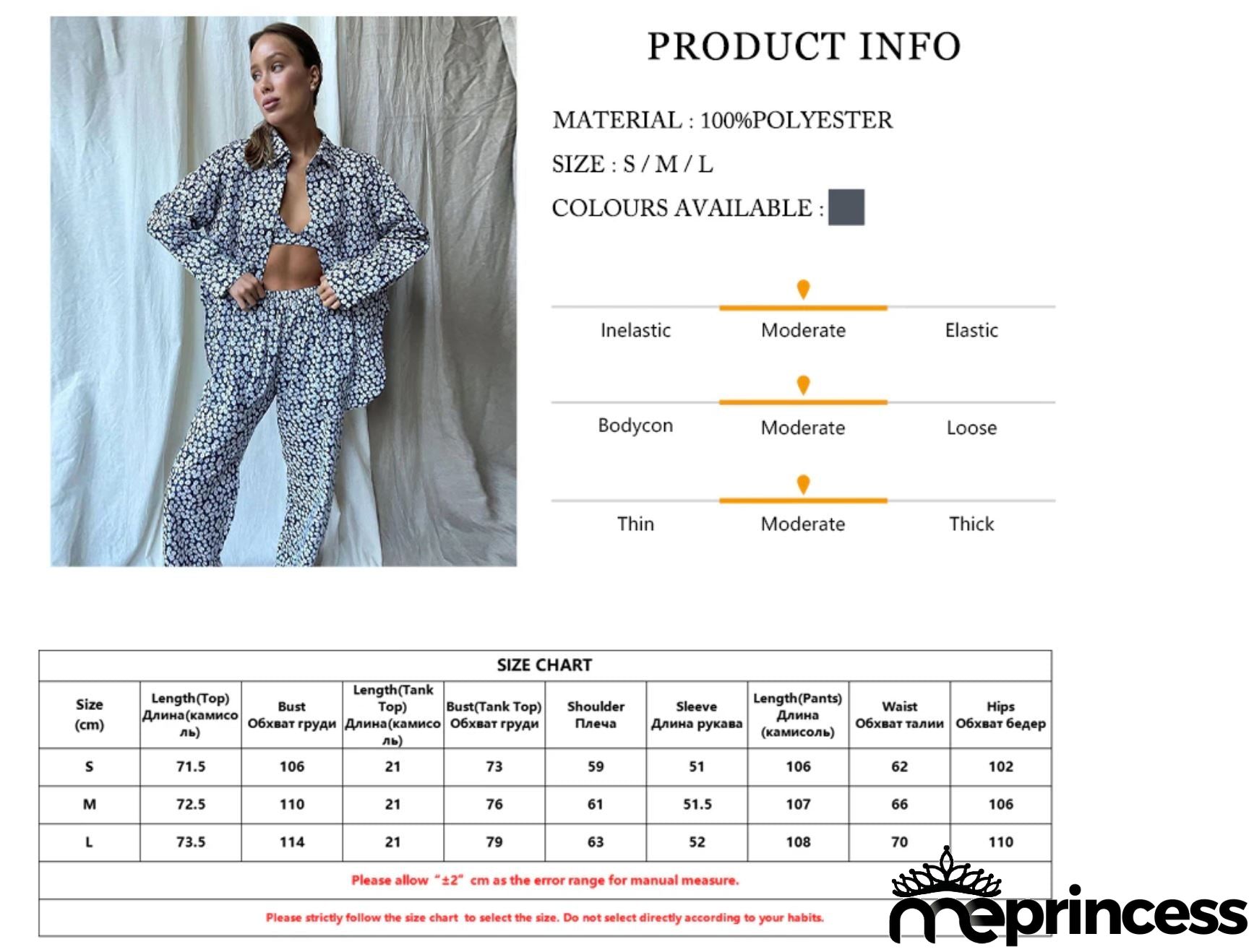 Ashore Shop Womens Loose Print 3 Piece Sets Women Outfit