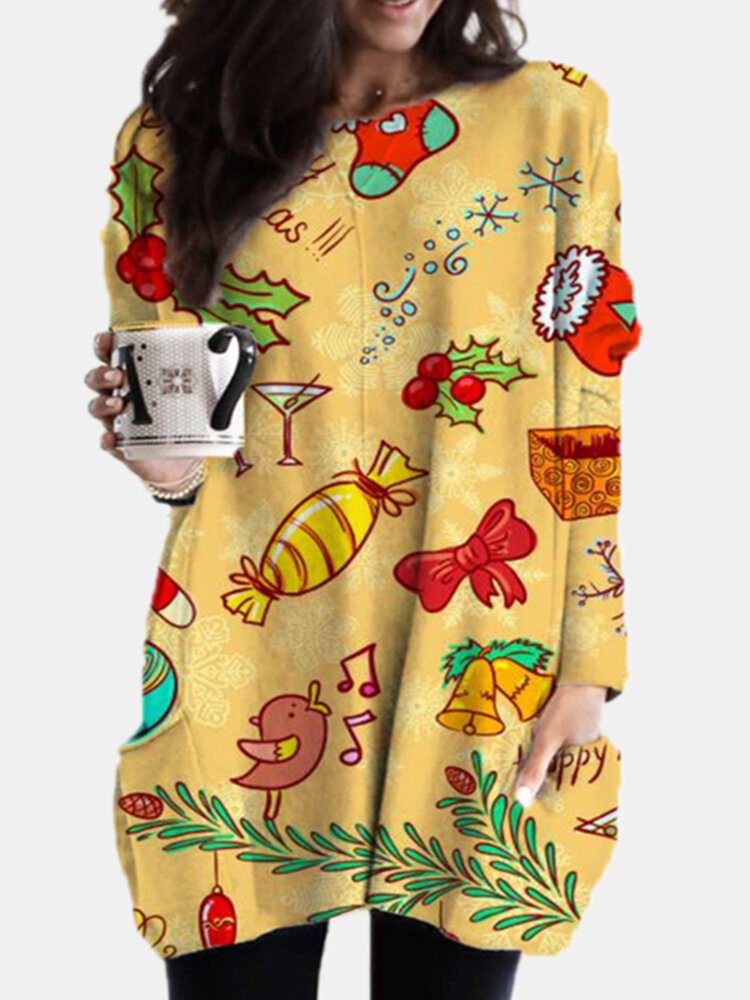 Plants Print O neck Long Sleeve Casual T Shirt For Women P1766661