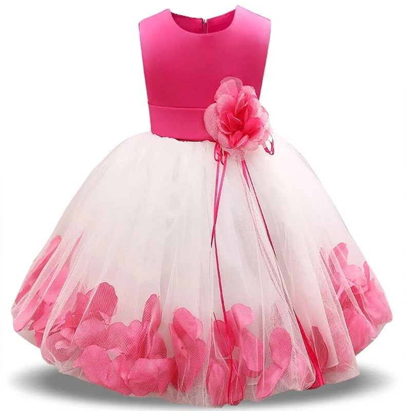 Summer Fancy Flower Girl Dresses For Wedding First Holy Communion Dress For Girls Children Party Prom Gowns with Flowers Ribbons