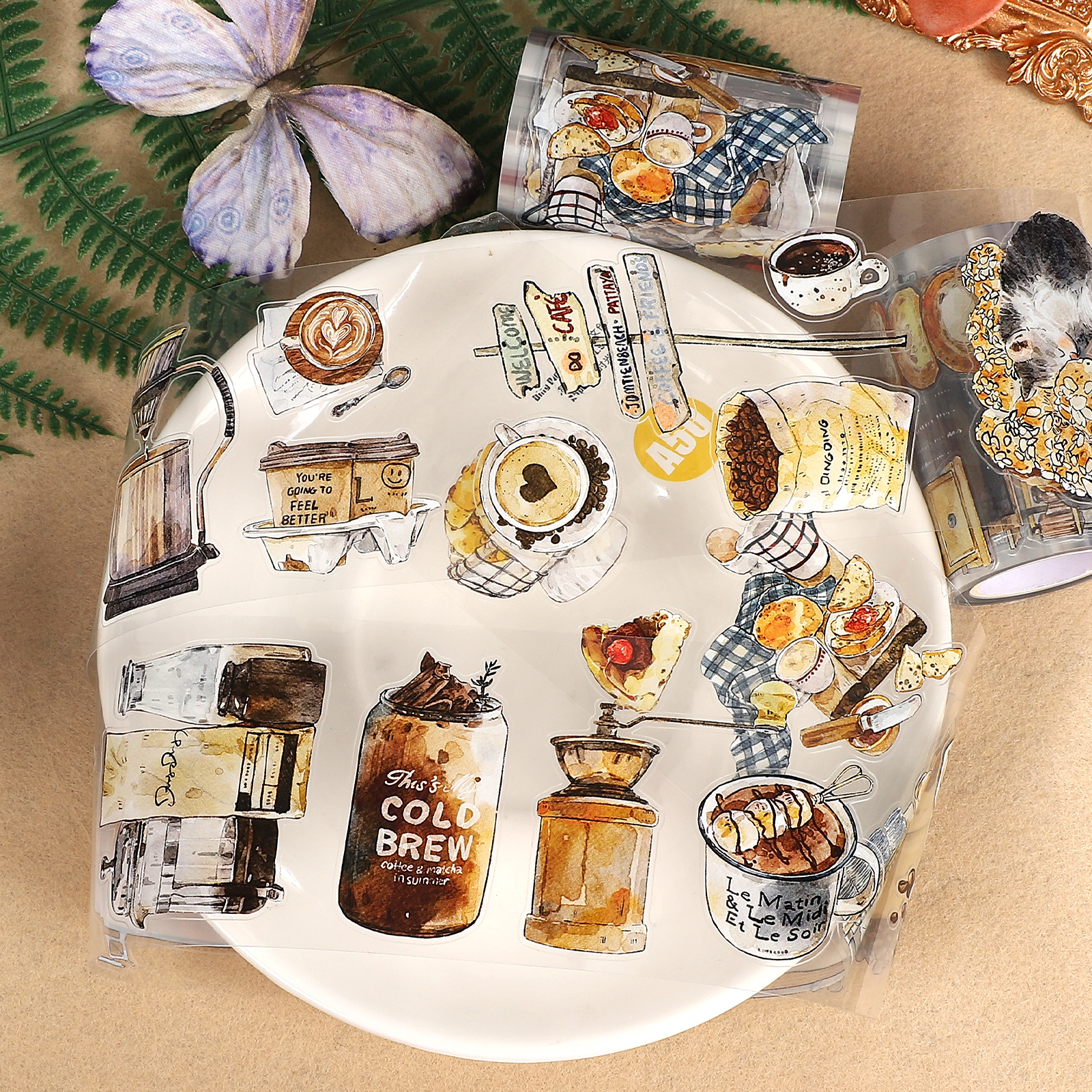 PET 테이프 - 65mm*5m 빈티지 커피 타임