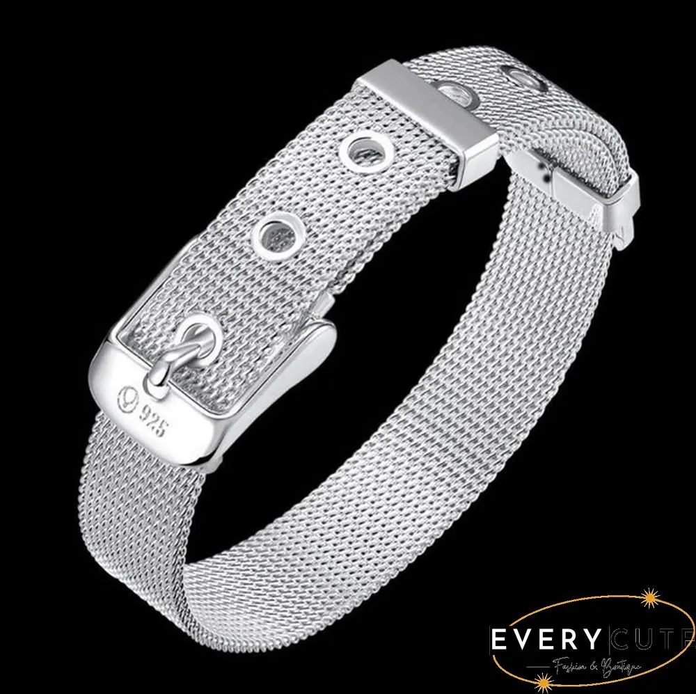 Fashion Jewelry 925 Sterling Silver Bangle Bracelets for Women