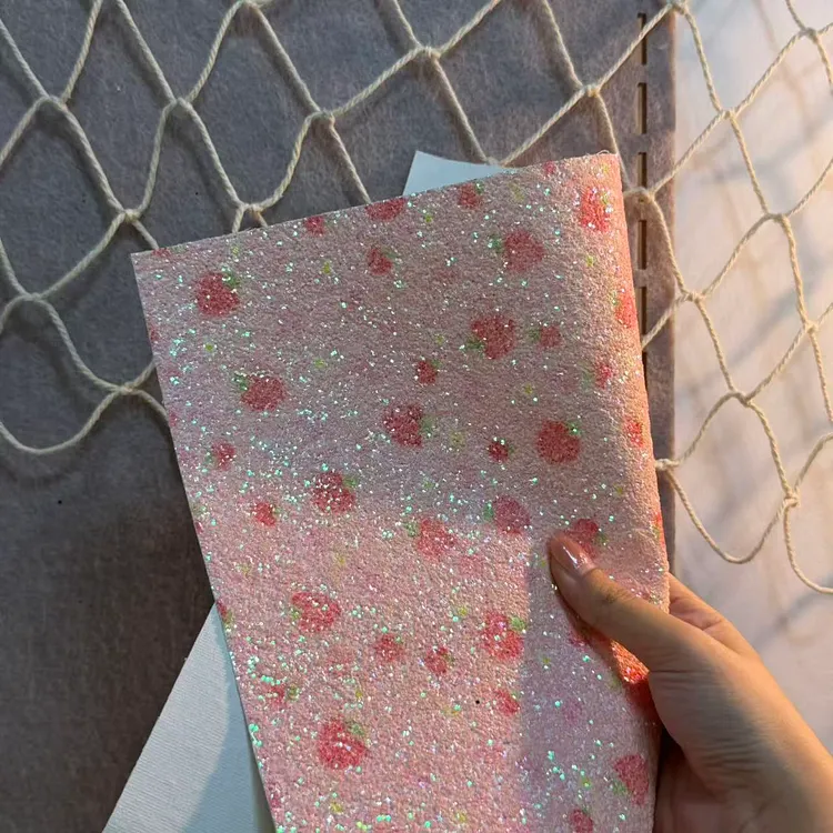 Pink Strawberry Glitter Sheet for Ironing