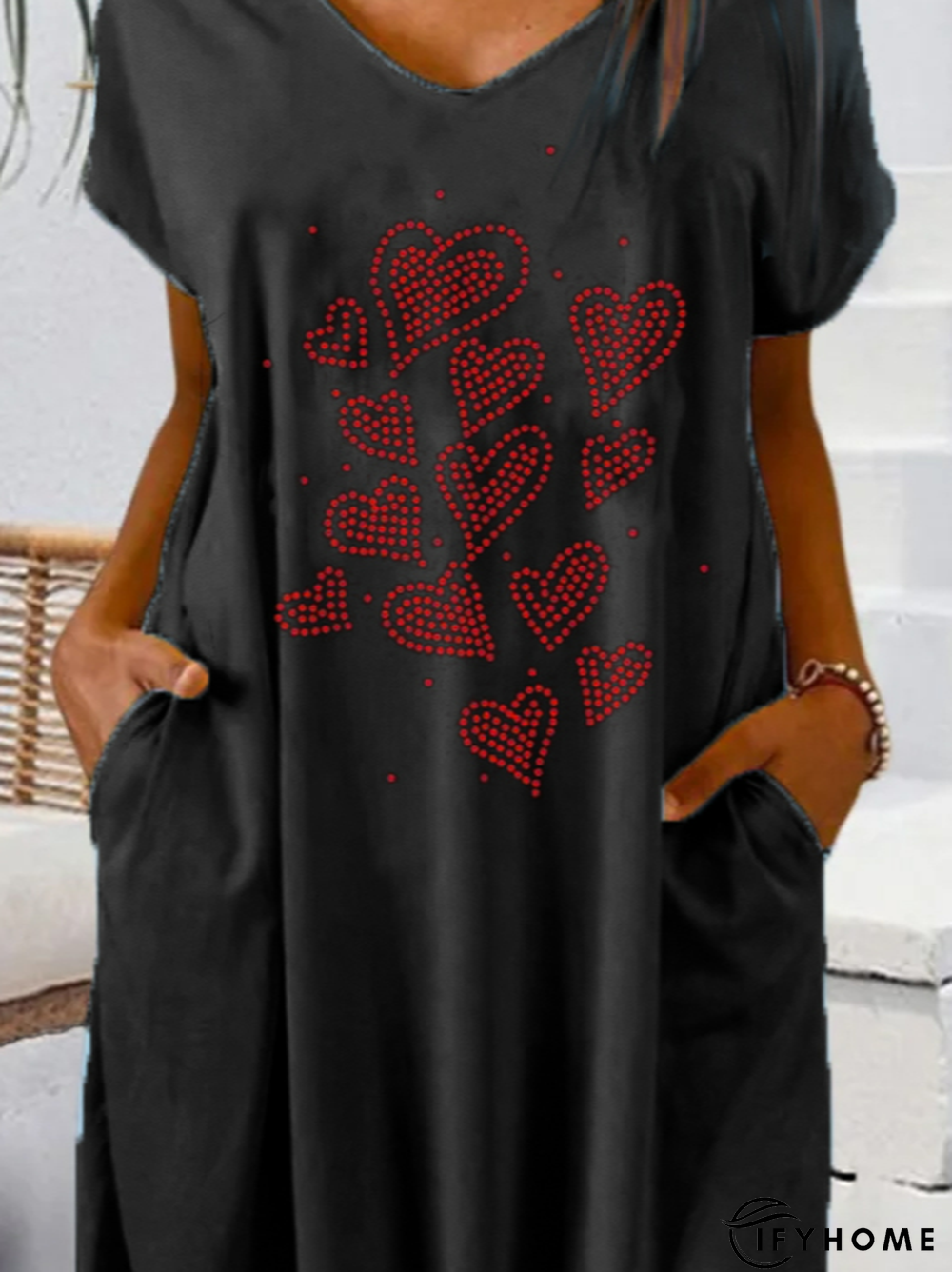 Casual V Neck Dress | IFYHOME