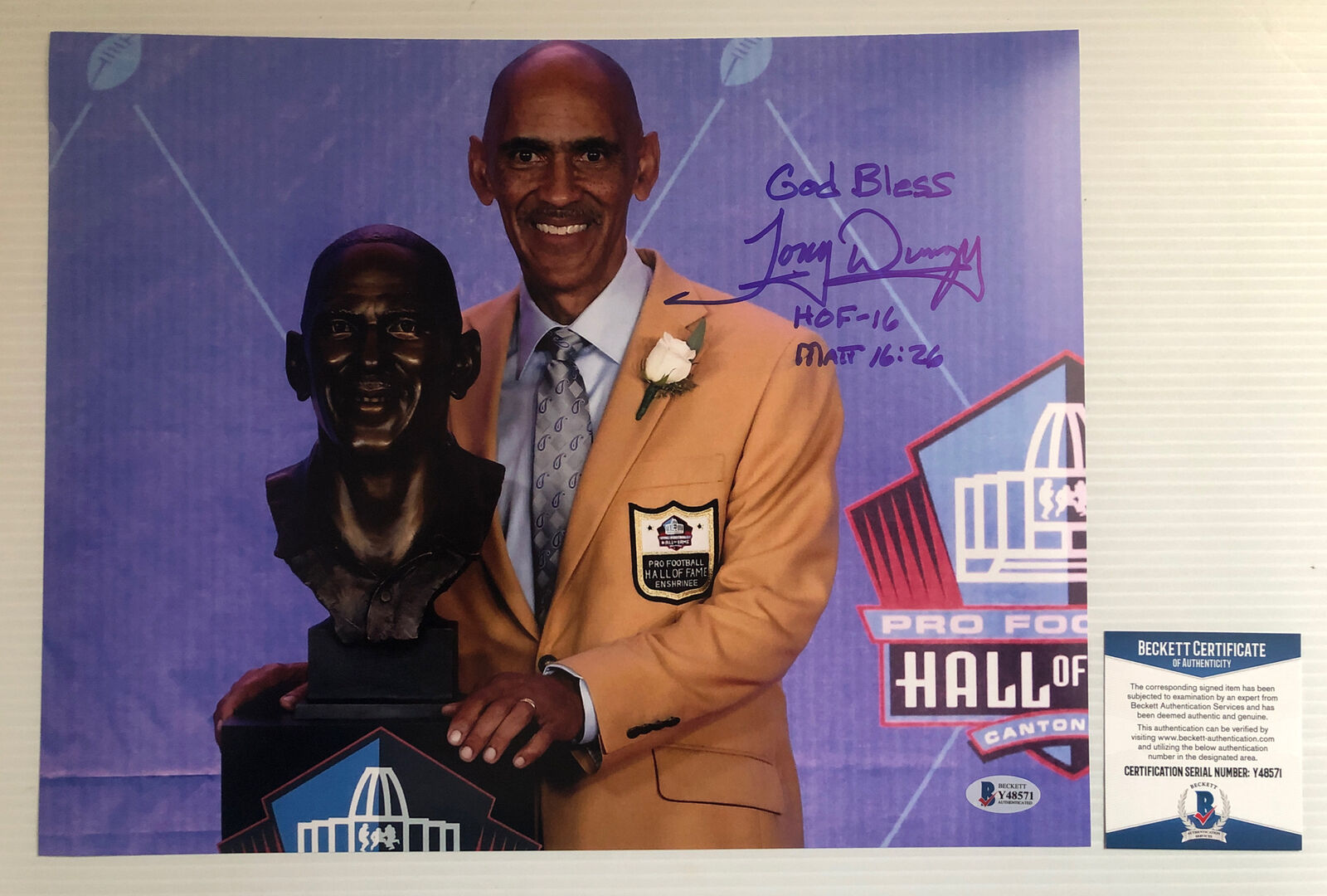 Tony Dungy Signed Autographed 11x14 Photo Poster painting Indianapolis Colts SB CHAMPS BECKETT 1