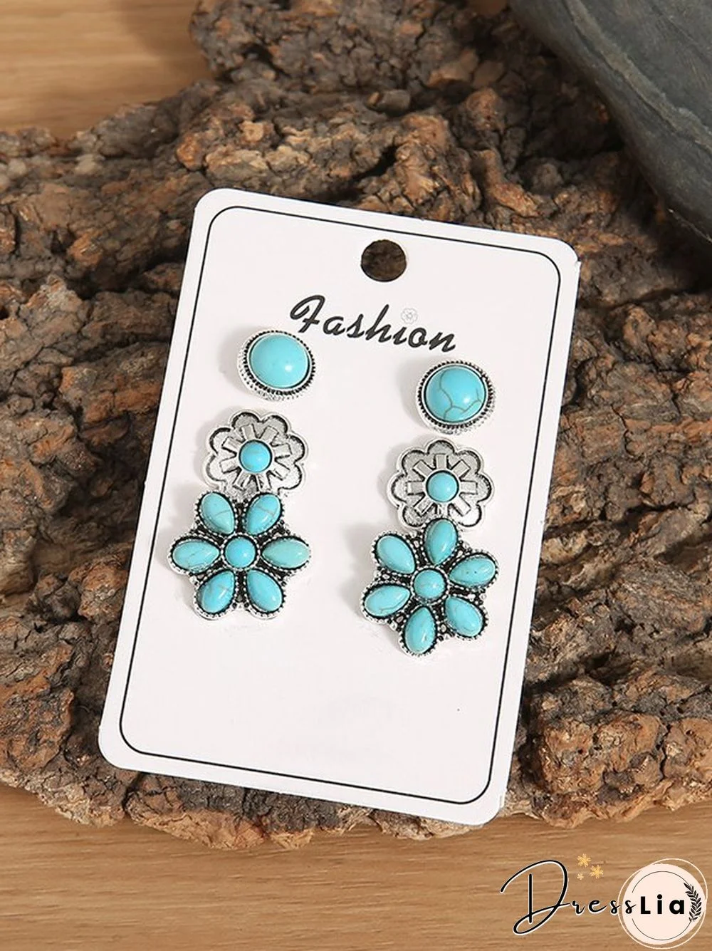 Vintage Ethnic All Season Metal Daily Metal Turquoise Best Sell Stud Earrings for Women