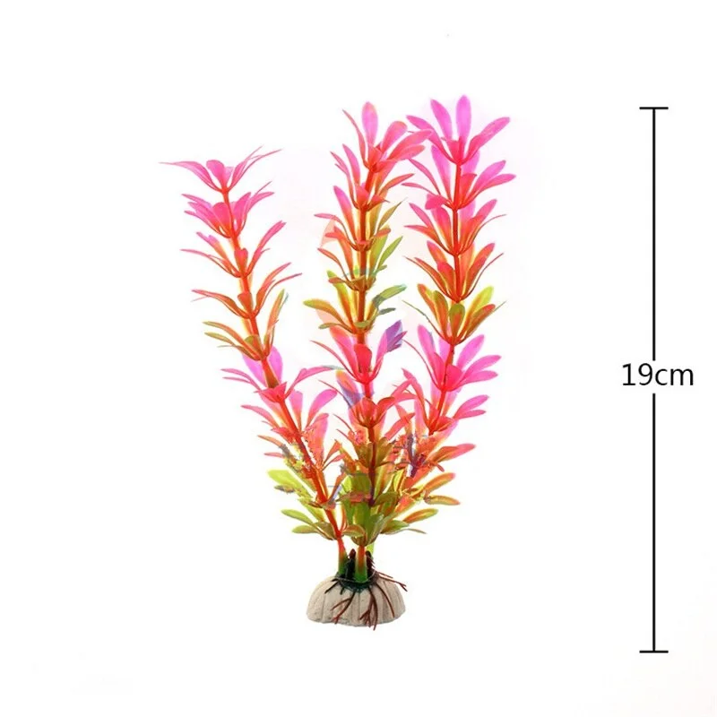 19 cm Green PVC Material Simulation Artificial Water Grass Fake Flower Water Fish Tank Aquarium Bottom Accessories Decoration