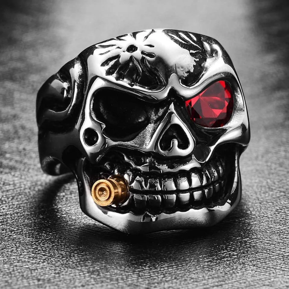 Red Eye Skull Ring