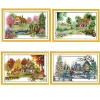 Four seasons Town House -14CT Stamped Cross Stitch