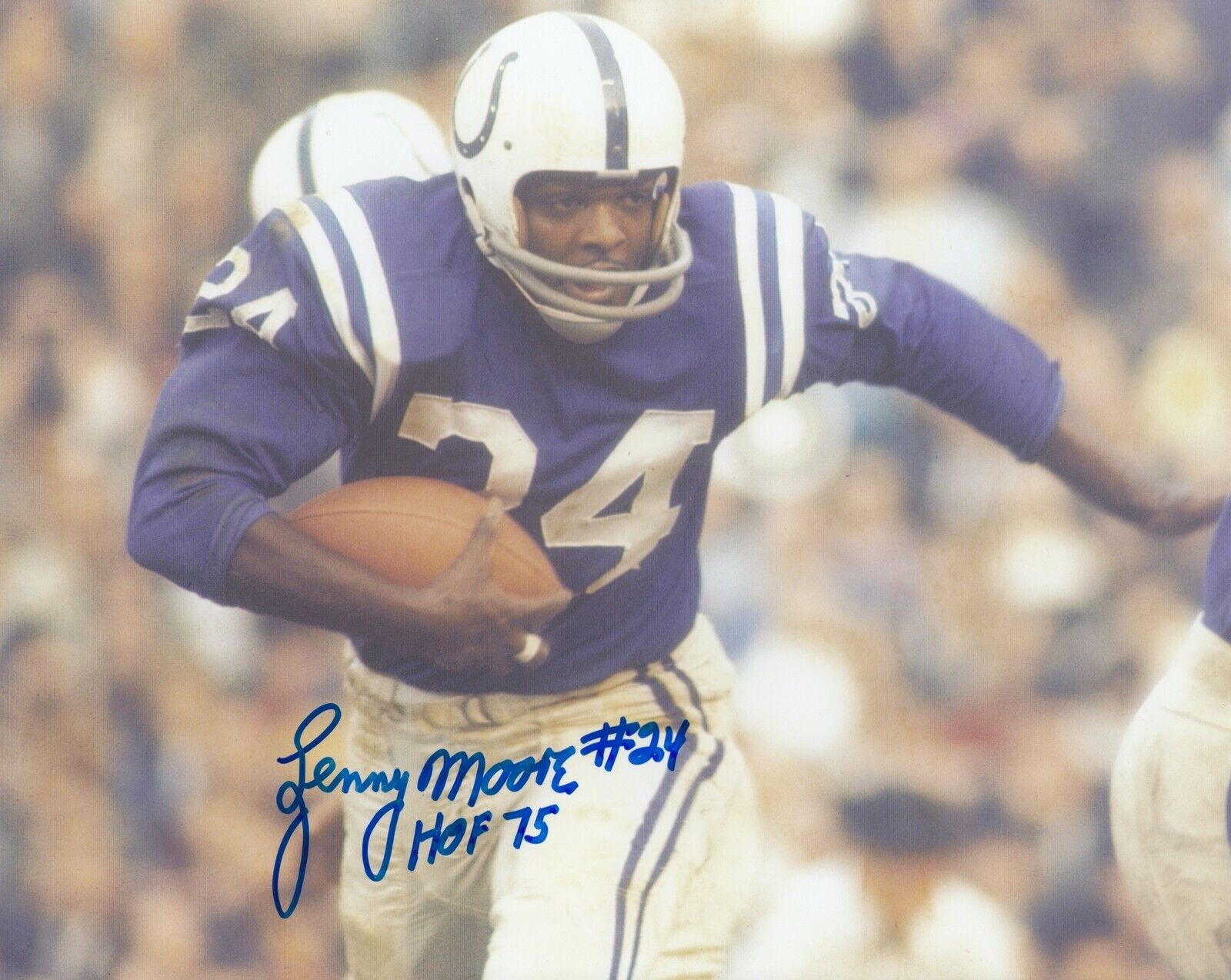 Lenny Moore #0 8x10 Signed Photo Poster painting w/ COA Baltimore Colts