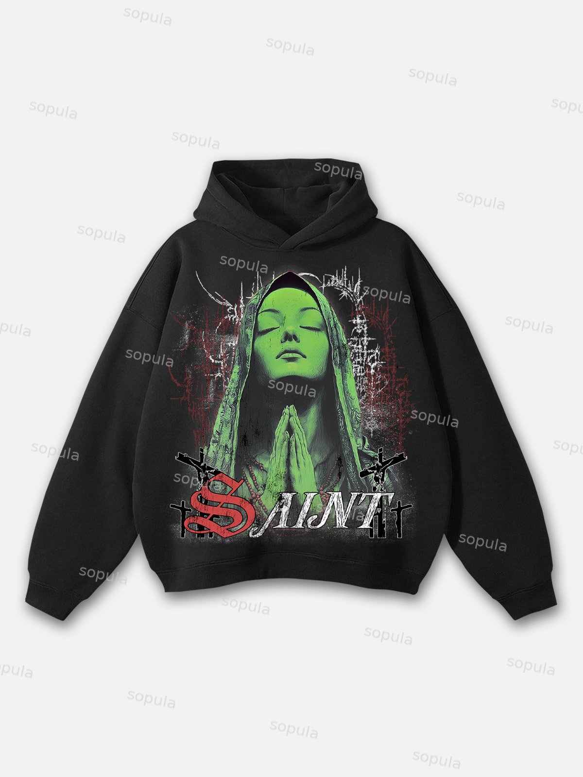 Sopula Saint Maria Retro Graphic Hoodie - Sopula｜Premium Graphic Tees & Graphic Clothing