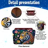 DIY Gem Tiger Heart Diamond Painting Wooden Tube Vase
