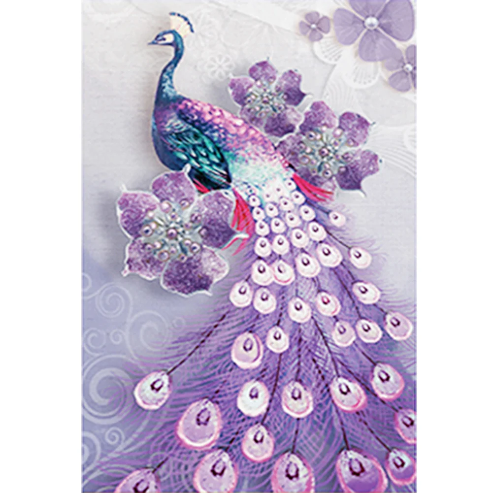 Diamond Painting - Partial Special Shaped Drill - Peacock(30*40cm)
