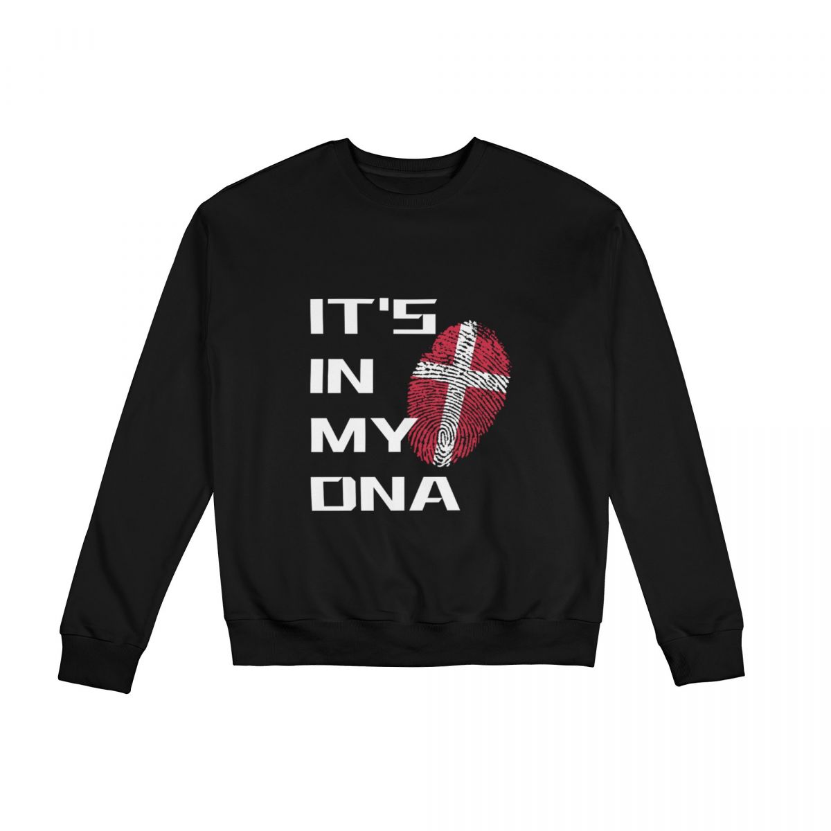 Denmark Fingerprint Unisex Round Neck Sweatshirt