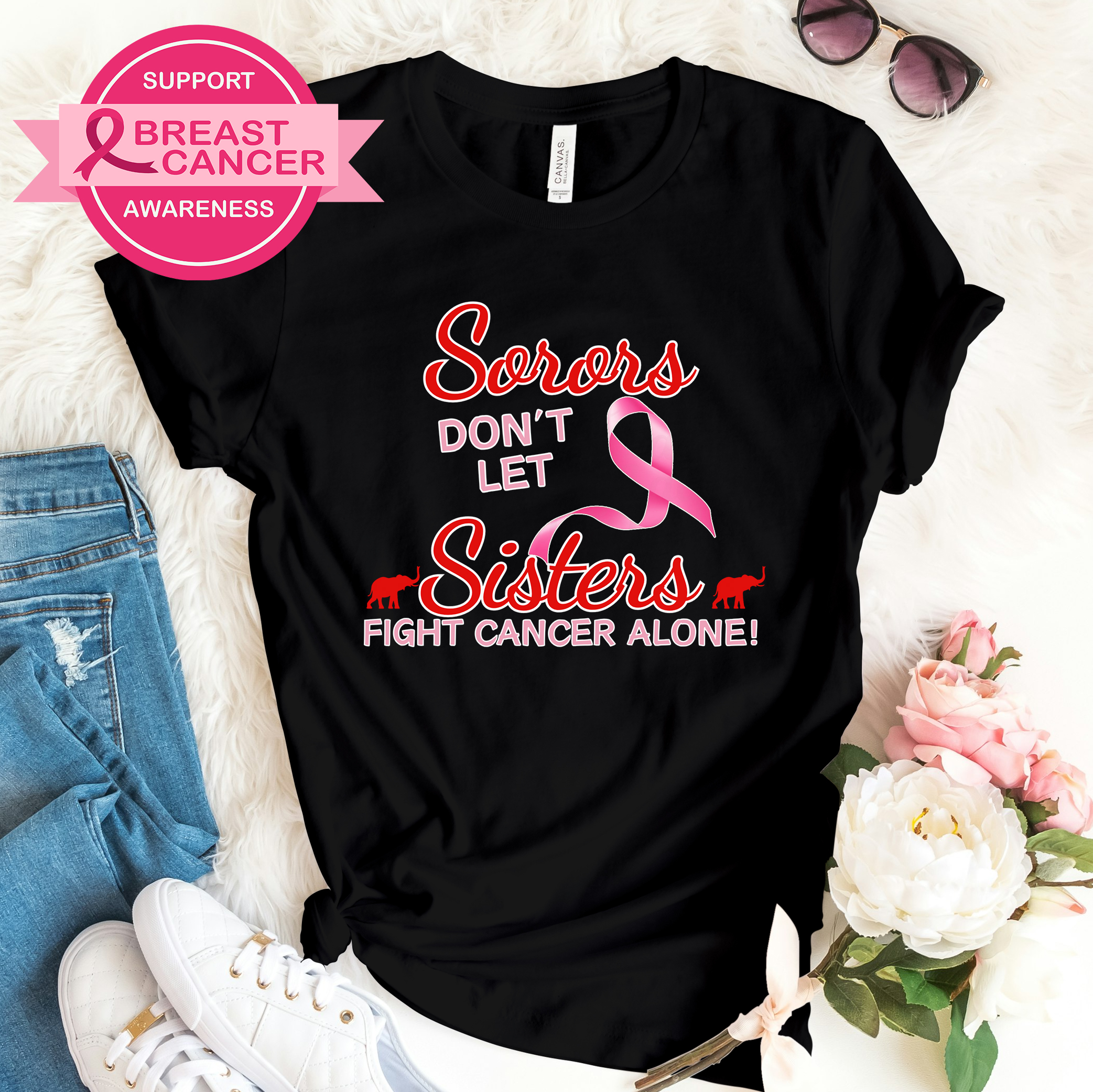 Delta Sorors Don't Let Sisters Fight Breast Cancer Alone Shirt