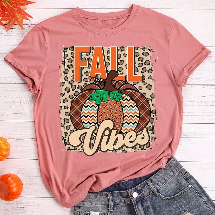 Fall Vibes Pumpkin T-shirt Tee -08677