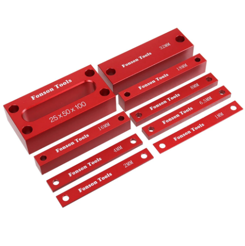 Fonson 9pcs Precision Setup Blocks - Woodworking Height Gauge, Aluminum Alloy Bars for Router and Table Saw