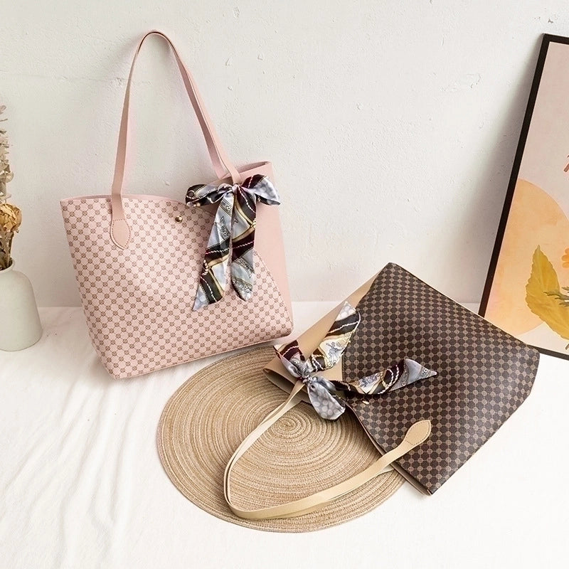 2022 Fashion Ladies Large Capacity Shopping Bag Two-piece Set