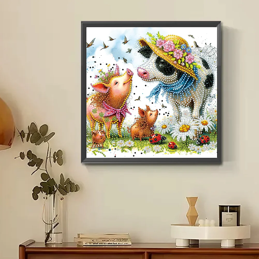 Diamond Painting - Partial Special Shaped Drill - Cow(Canvas|30*30cm)