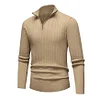 Men's Stylish Half-Zip Ribbed Sweater by Inlyline