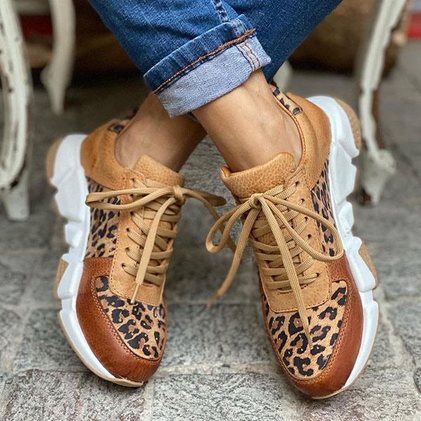 Melarey Leopard Lace Up Sneaker