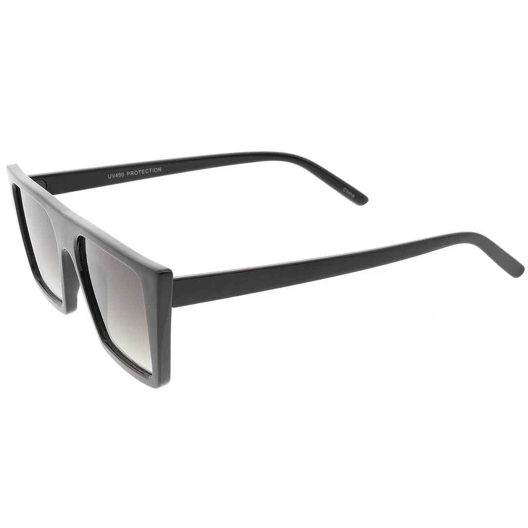 Retro Flat Top Square glasses Neutral Colored Flat Lens 52mm