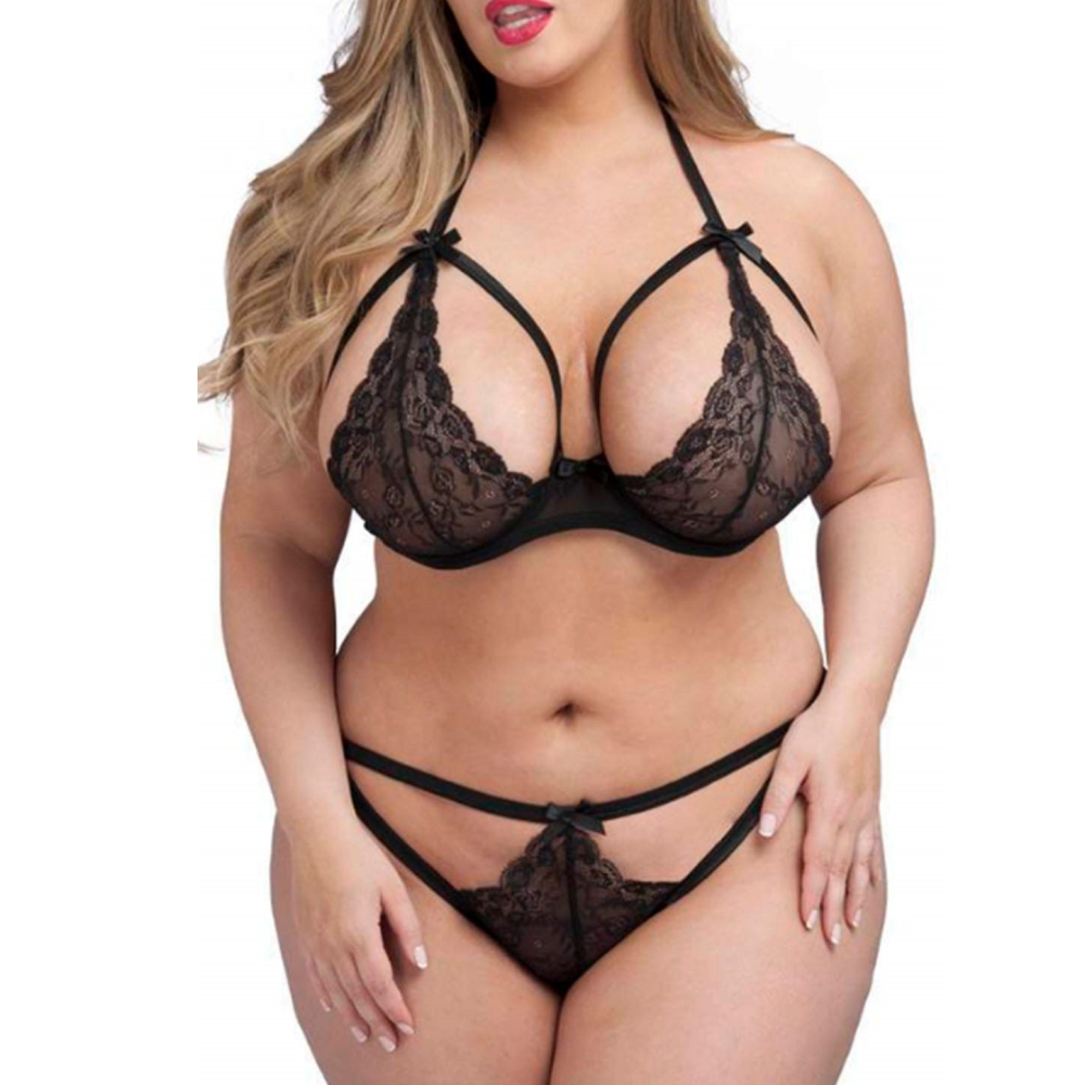 Three-point Lace Camisole Bra for Women Plus Size Underwear Set