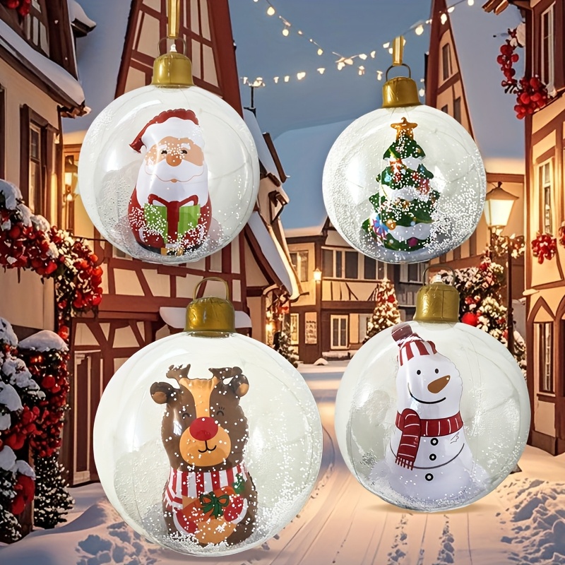 Tegooe Large Inflatable Christmas Ornament Snow Globe with Reindeer 255 Inch