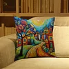 Colorful House-11CT Stamped Cross Stitch Pillowcase 45*45cm