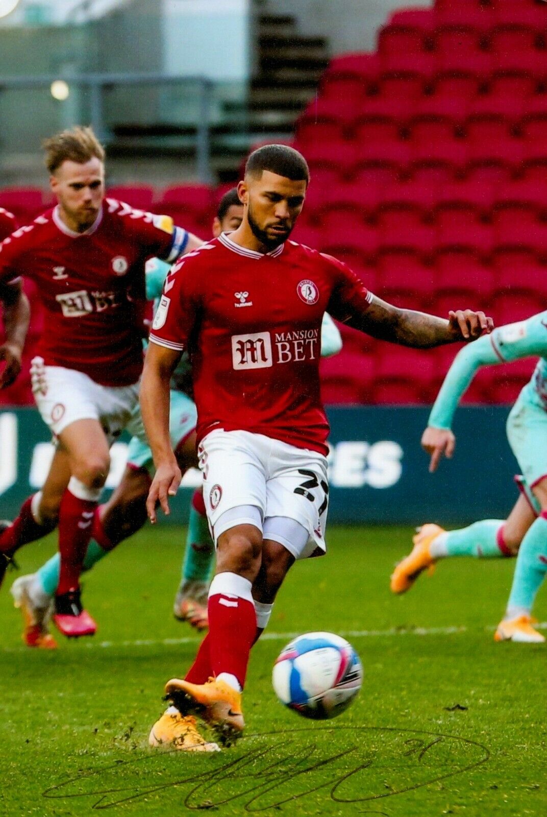 Nahki Wells Hand Signed 6x4 Photo Poster painting Bristol City Bermuda Genuine Autograph + COA