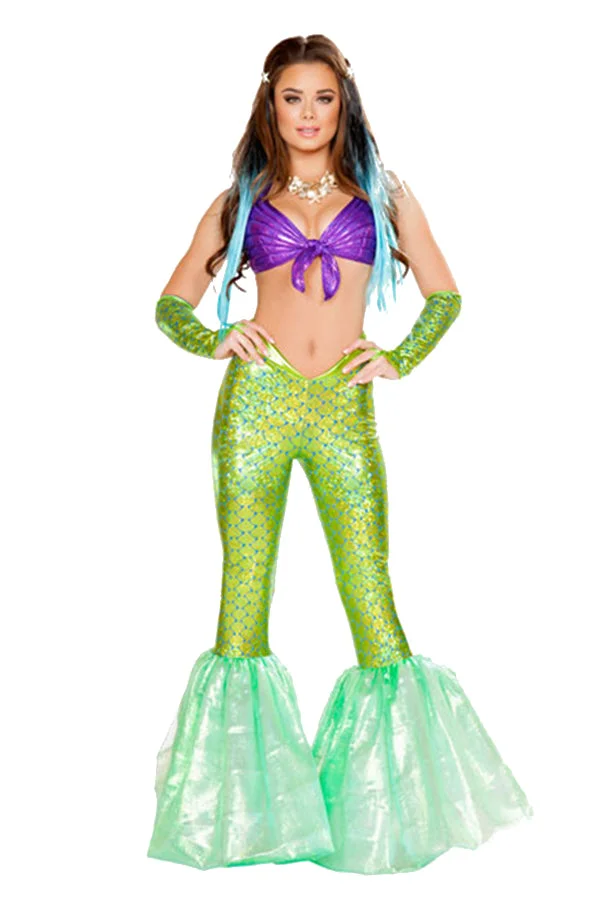 Sexy Poseidon'S Daughter Mermaid Pants Halloween Costumes-elleschic