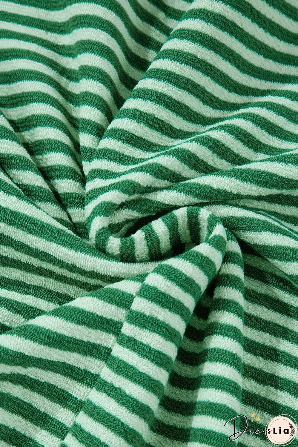 Striped Johnny Collar Long Sleeve Top