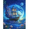 >SALE<Beach Scenery Diamond Art Kits Resin Canvas 5D DIY Mosaic (Roseboat)