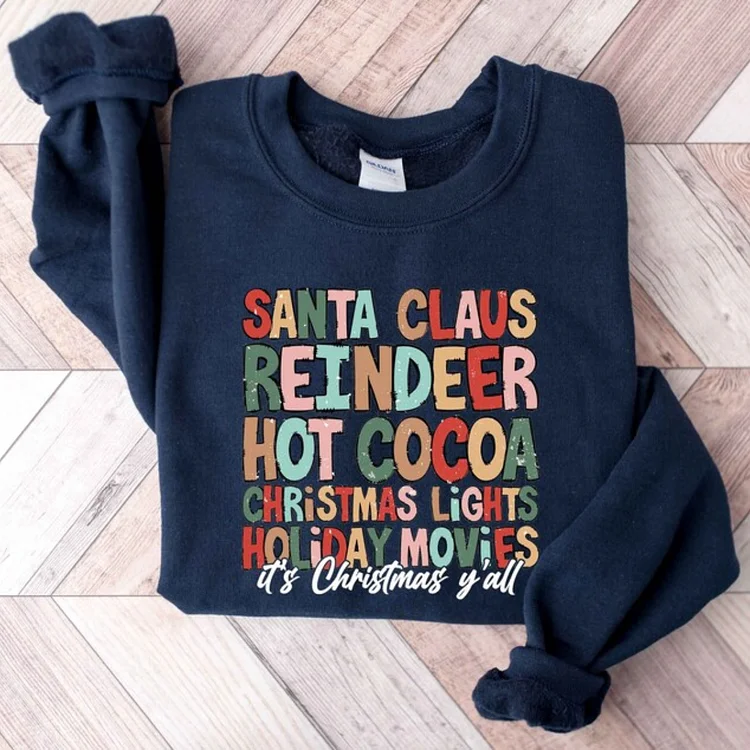 Santa Claus Hot Chocolate Sweatshirt,Christmas Light Shirt