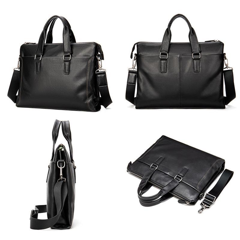 Premium Quality Leather Roomy Interior Multiple Compartment Top Zip Workbag