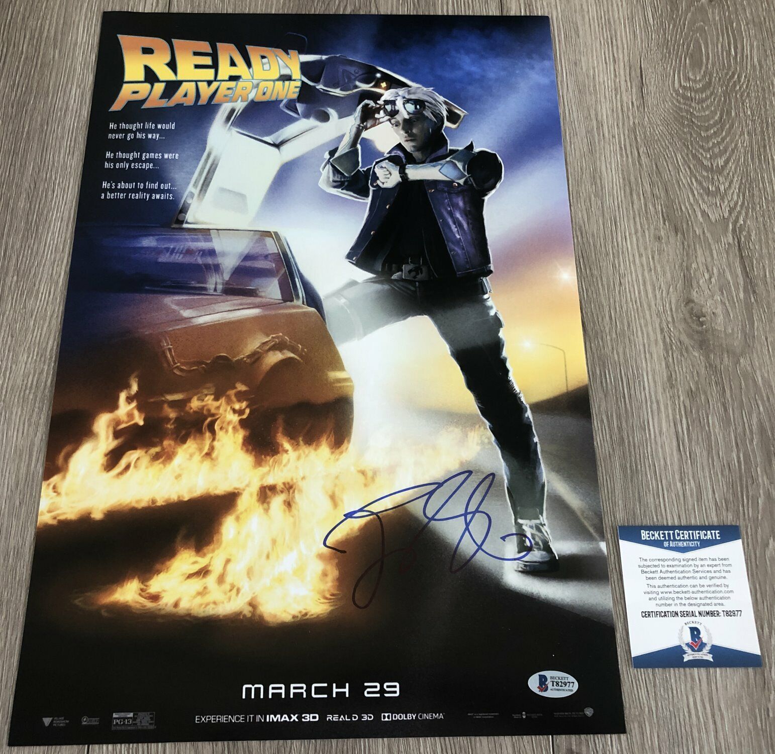 TYE SHERIDAN SIGNED READY PLAYER ONE 12x18 Photo Poster painting w/PROOF & BECKETT BAS COA